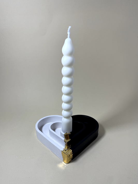 Elegant Monochrome Heart Tray Decor Set