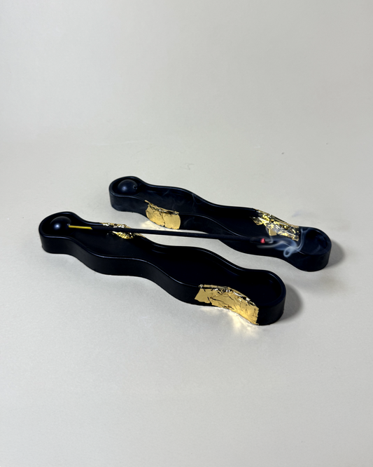 Black Wave Incense Burner - Set of 2